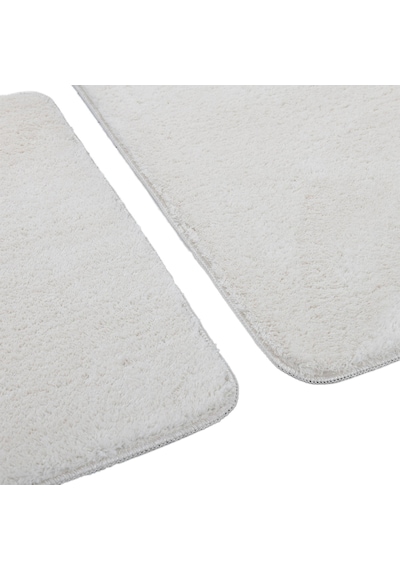 2'li Peluş Banyo Paspası Takımı Yumuşak Kaymaz Tabanlı Klozet Takımı 60x50 - 60x100 Krem - Koyu Gri