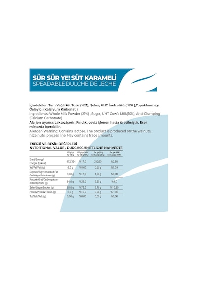 Sür Sür Ye Süt Karameli Antalya Reçelcisi