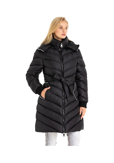 Cipo & Baxx Wm135 Kapşonu Çıkarılabilir Kadın Mont Black