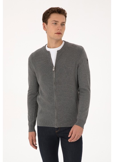 U.s. Polo Assn. Erkek Gri Melanj Hırka Triko 50307813-vr086 Grı Melanj