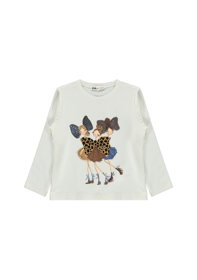 Civil Girls Kızlar Baskılı 6-9 Yaş Sweatshirt - Ekru