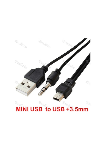 Usb To Aux - 5 Pin Kablo Müzik Kutusu Kablosu