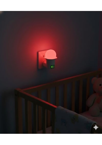 Açma Kapama Anahtarlı Duy Fişli + 1w Tasarruflu Renkli E27 Led Gece Lambası Kırmızı