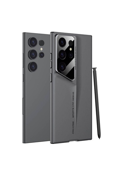 Galaxy S23 Ultra Kılıf Ultra İnce Kamera Korumalı Sert Rubber Zore Procase Kapak Gri