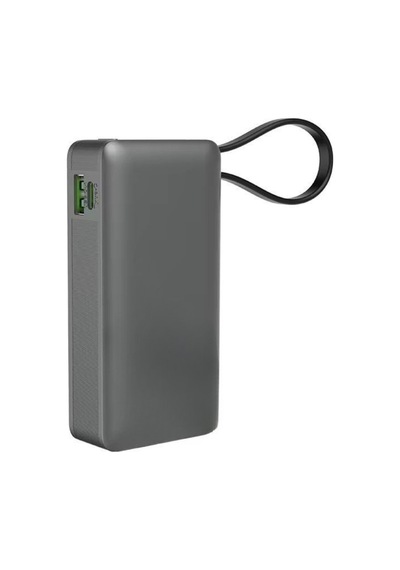 10.000 Mah 22.5w Hızlı Şarj 1xusb1xtype-c Çıkış Powerbank Type-c Kablolu Led Göstergeli Güç Bankası Siyah