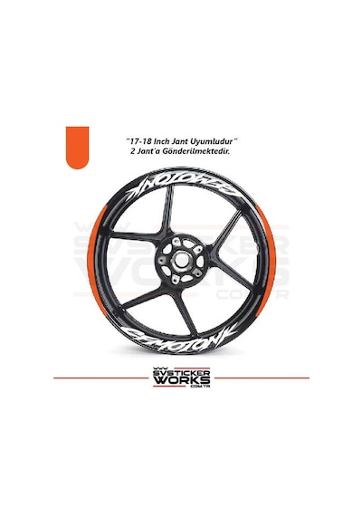 Cfmoto Nk Jant Sticker Motosiklet Jant Sticker Set Ay Modeli Turuncu
