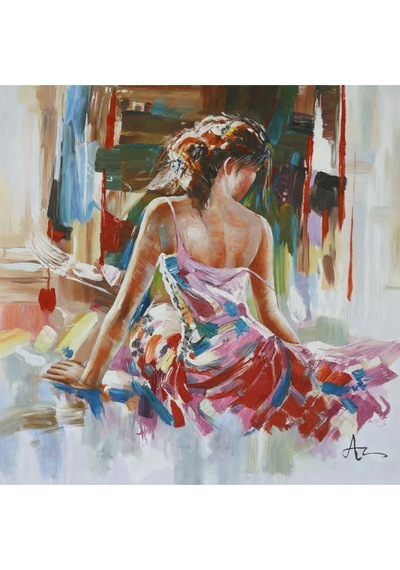 Figür Soyut El Yapımı Yağlı Boya Tablo 95x94cm