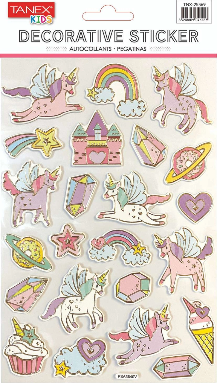 Tanex Yaldızlı Unicorn Serisi Puffy Etiketi Tnx-25369