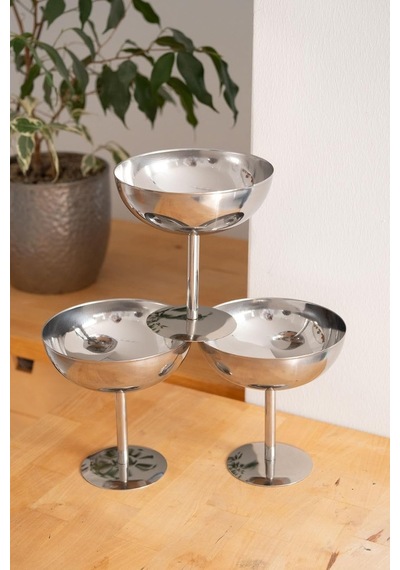 Metal Yüksek Ayaklı 13 Cm Çerez Sunum Kadehi