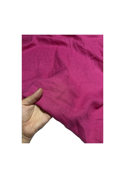 Organik %100 Keten Kumaş En 150 Cm Elbise, Kimono, Çocuk Giyim Ev Tekstili -507 Pembe