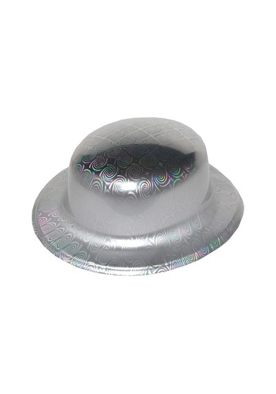 Gümüş - 330 - Renk Hologramlı Plastik Yuvarlak Melon - Edntrend - 27x24 Cm