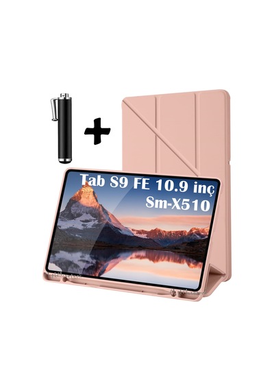 Samsung Galaxy Uyumlu  Tab S9 Fe 10.9 Kılıf Kalem Bölmeli Yuvalı Sm-x510