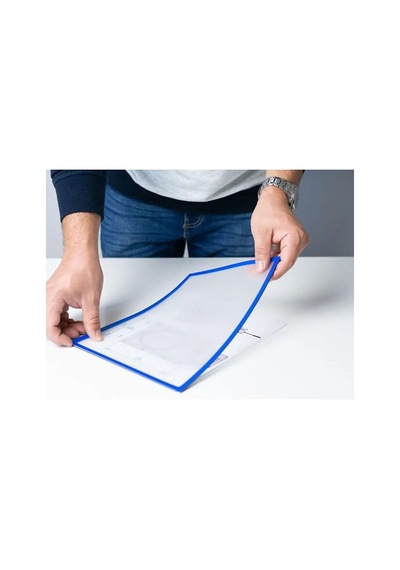 Hdg 5 Adet Mıknatıslı Şömiz Manyetik Evrak Tutucu Şeffaf Magnet Şömiz Dosya 21x30cm A4 - Mavi Kenarlı