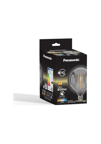 Panasonic E27 Dim Edilebilir Filaman G95 Lamba 7w 806lm 2700k Clear Diğer