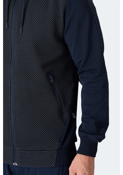 Slazenger Flame Erkek Kapüşonlu Cepli Lacivert Sweatshirt Lacivert