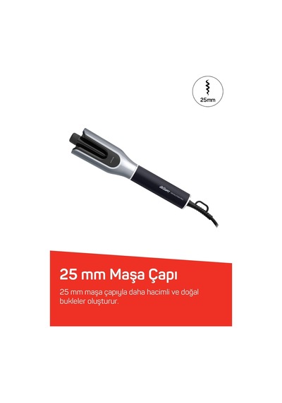 Ar5171 Revolution Pro Otomatik Bukle Ve Saç Maşası 25 Mm Seramik Lcd Ekran Siyah