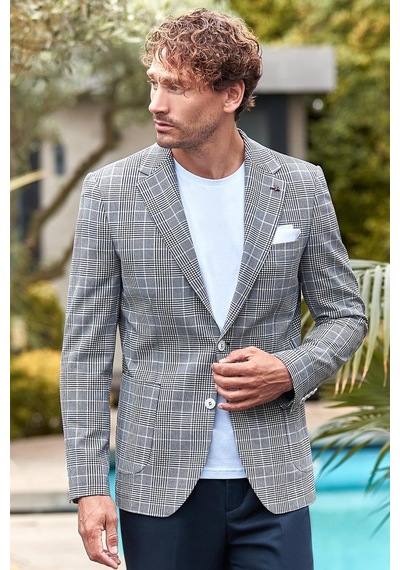 İmza Koyu Lacivert Ekoseli Armürlü Mono Yaka Likralı 6 Drop Slim Fit Dar Kesim Klasik Ceket 1002240115 Koyu Lacivert İmza Koyu Lacivert Ekoseli Armürlü Mono Yaka Likralı 6 Drop Slim Fit Dar Kesim Klasik Ceket 1002240115 Koyu Lacivert