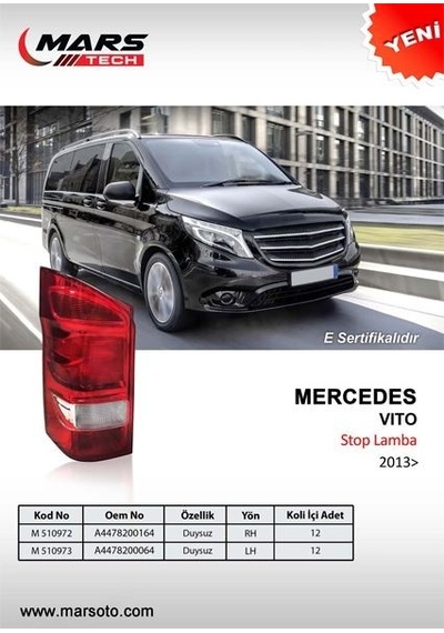 MARS 510973 STOP LAMBASI SOL MERCEDES VİTO 13 DUYSUZ