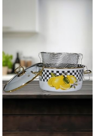 Lemon Emaye Kızartma Tenceresi 22 Cm 12v