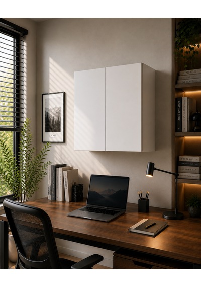 3 Raflı Çok Amaçlı Kitaplık Mat Beyaz Mdf Lam 69x55x25 Cm Yavaşlatıcılı Kapaklı