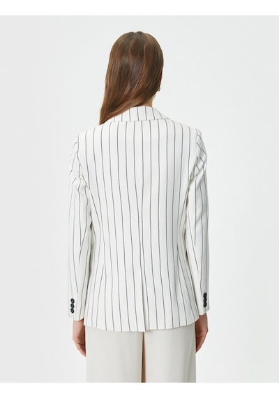 Koton Kruvaze Blazer Ceket Düğmeli Kapaklı Cepli Siyah Çizgili 4sak50056uw 4SAK50056UW9S9 Çok Renkli Koton Kruvaze Blazer Ceket Düğmeli Kapaklı Cepli Siyah Çizgili 4sak50056uw 4SAK50056UW9S9 Çok Renkli
