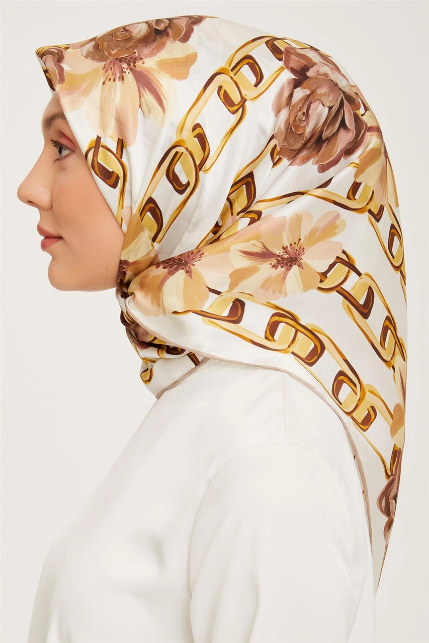 Armine Twill İpek Eşarp 23ka9034 2 37 Açık Kahve