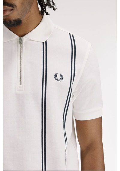 Fred Perry M2419 Vertical Stripe Erkek Polo Tişört Beyaz
