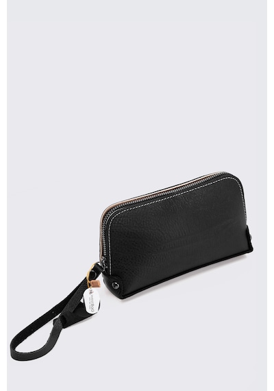 Westbag Unisex Hakiki Dana Derisi Bileklikli El Tutmalı Clutch Çanta Siyah