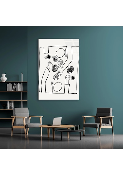 Yemek Masası Line Art - Cam Tablo - Deg1650 70 X 110 Cm