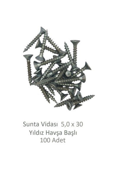 Sunta Vidası, 5,0 X 30 Mm, 100 Adet, Yhb Vida 5 x 30
