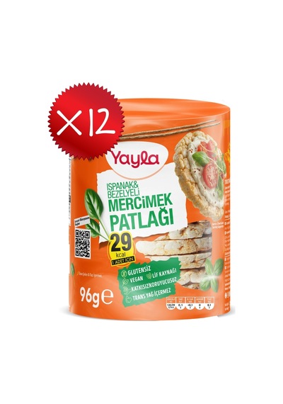 Yayla Ispanak Ve Bezelyeli Mercimek Patlağı 96 G X12