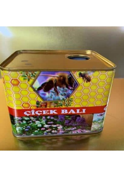 Avrasya Arıcılık Süzme Bal Tenekesi Desenli - 3 Kg