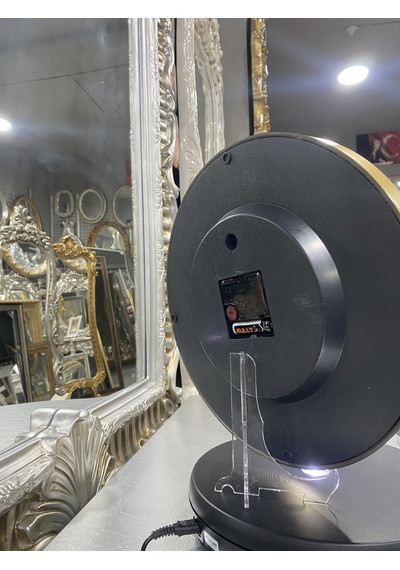 Gold Çerçeveli 30 Cm Yuvarlak Saat Altın