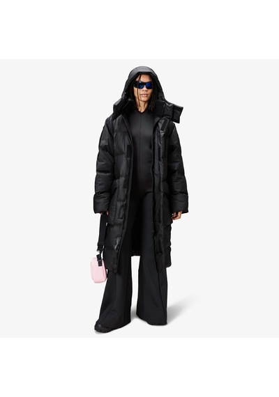 Rains Alta Long Puffer Erkek Siyah Mont