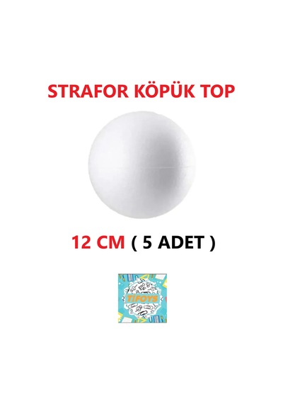 Strafor Köpük Top Küre Top Beyaz - 12 Cm - 5 Adet