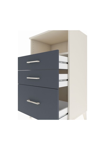 Hyperion Komodin Tek Raflı 3 Çekmeceli 60x44x106 Aytaşı-antrasit Aytaşı