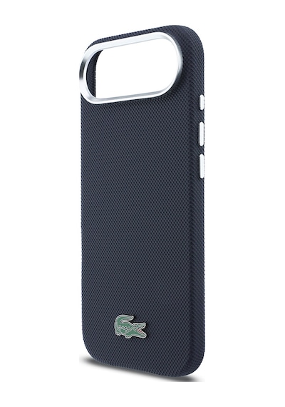 Apple iPhone 17 Air Kılıf Lacoste Lisanslı M-safe Uyumlu Pvc Pike Desenli İkonik Timsah Logolu Lacivert