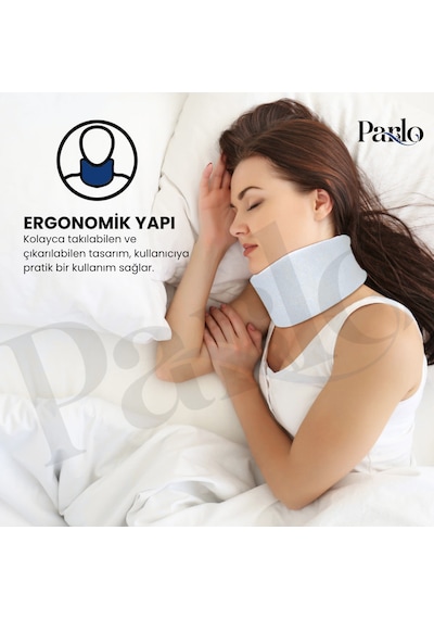 Ortopedik Sünger Boyunluk Krem Renk Ergonomik Servikal Boyun Desteği Hafif Ve Hava Alabilen Tasarım