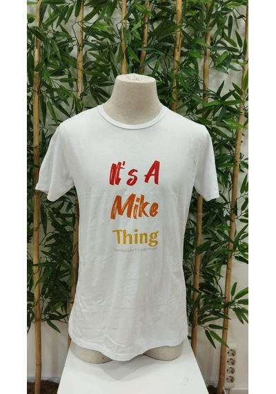 Suma It Is A Mike Thing Baskılı Klasik Kalıp Erkek T-shirt Beyaz