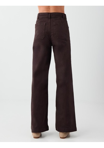 Jimmy Key Acı Kahve Cep Detaylı Pamuk Karışımlı Denim Pantolon 6ww188464803 Acı Kahverengi