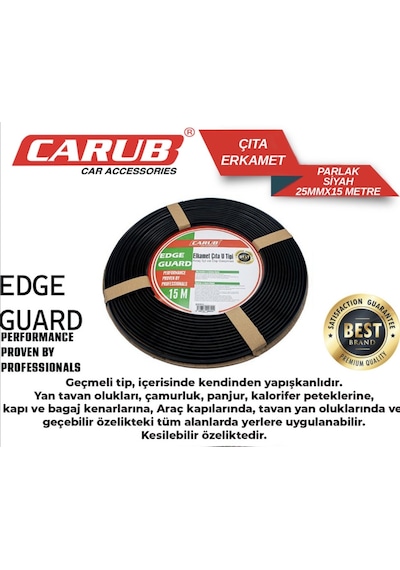 Carub Çıta Erkamet Geniş 12,5mm 15mt Parlak Siyah Şerit 1 Adet