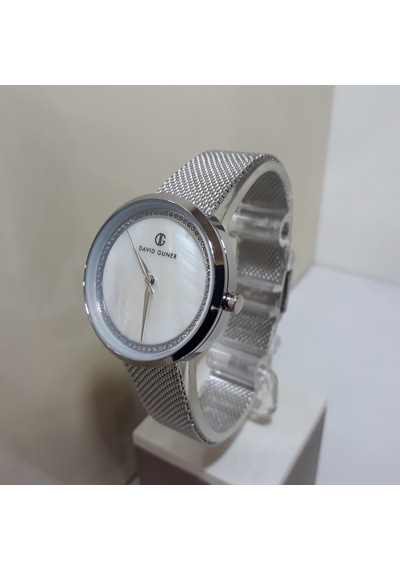 DAVID GUNER DG-8109LC-A1 Gümüş renk hasır kordon bayan kol saati