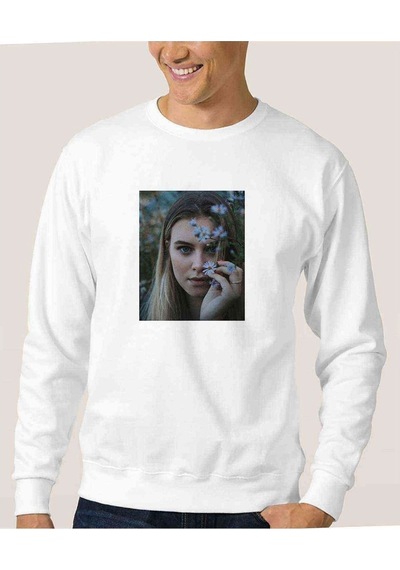 Riverdale Polly Cooper Baskılı Beyaz Erkek Örme Sweatshirt (528371994)