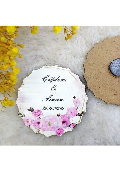 Ahşap Nikah Buzdolabı Magnet 09(30 Adet)
