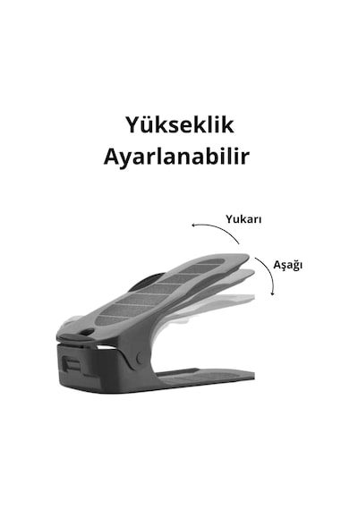 Mithra Life 8 Adet Ayarlanabilir Ayakkabı Rampası Düzenleyici Dolap İçi Organizer Mıt1227 Siyah