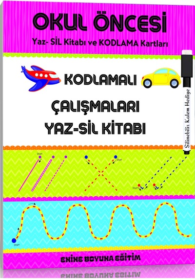Okul Öncesi Kodlamalı Çizgi Çalışmaları Yaz-sil Kitabı