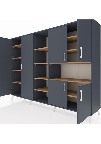 Hyperion Dolap 13 Raflı 6 Kapaklı 220x44x163 Antrasit-antrasit/çam Antrasıt/atlas Çam - Antrasıt Hyperion Dolap 13 Raflı 6 Kapaklı 220x44x163 Antrasit-antrasit/çam Antrasıt/atlas Çam - Antrasıt