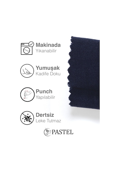 Br Pastel Kadife Dokulu Karanlık Mavi Renk Kırlent Yastık Kılıfı Freedom Serisi Punch Için Uygun Karanlık Mavi