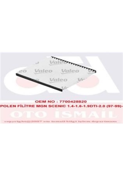 VALEO 698279 Polen Filtresi Scenic 99-