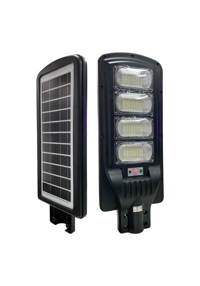 Hightek 300w Solar Sokak Lambası Hareket Sensörlü- Kumandalı Siyah